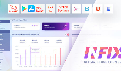 InfixEdu School ERP – Laravel School Management Software with Admin, Teacher & Parent Portals