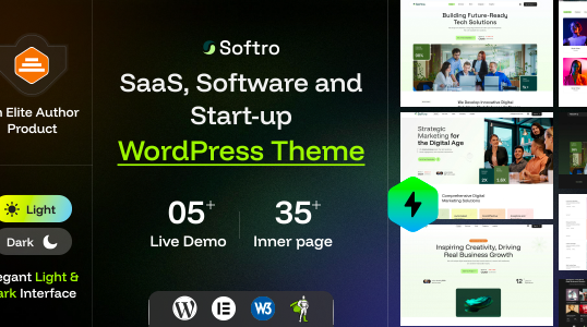 Softro – SaaS, Software and Startup WordPress Theme