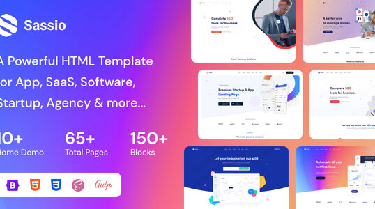 Sassio – Software & SaaS HTML5 Template