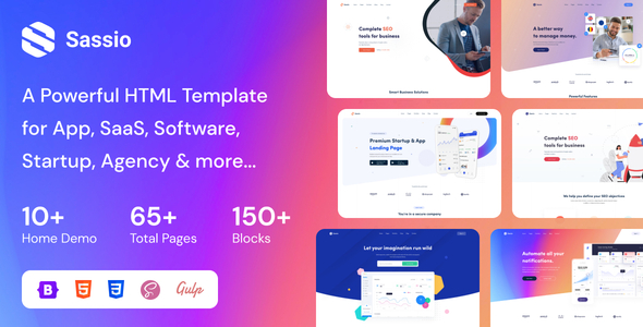 Sassio – Software & SaaS HTML5 Template