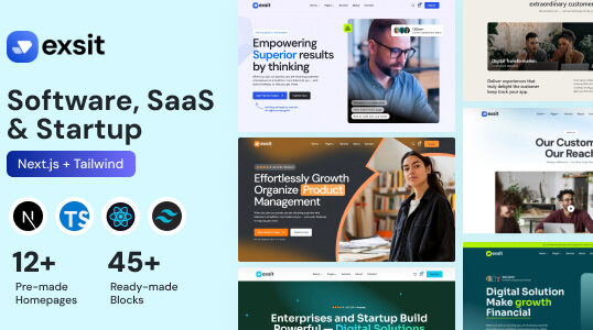 Exsit – Software, SaaS & Startup NextJs Template