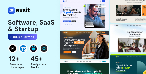 Exsit – Software, SaaS & Startup NextJs Template