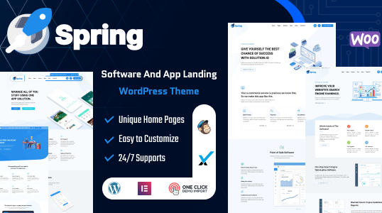 Spring – Software and App Landing WordPress Theme