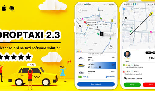 Droptaxi white label mobile taxi app software script