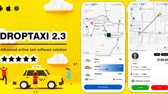 Droptaxi white label mobile taxi app software script