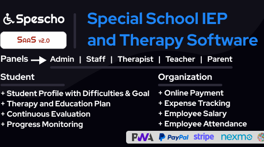 Spescho – Special School IEP and Therapy Software