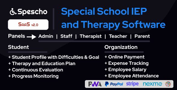 Spescho – Special School IEP and Therapy Software