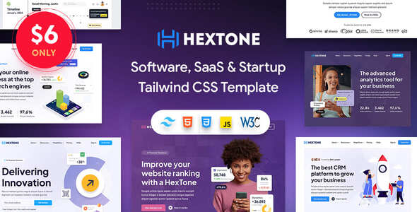 HexTone – Software, SaaS & Startup Tailwind CSS Template