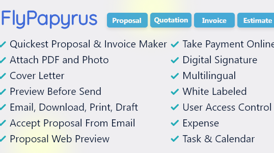 FlyPapyrus – Proposal Invoice and Quotation Software