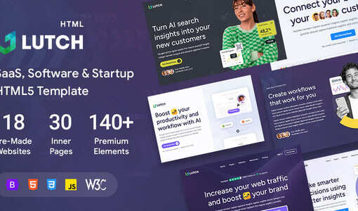 Lutch – SaaS, Software & Startup HTML5 Template