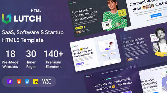 Lutch – SaaS, Software & Startup HTML5 Template