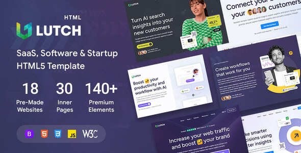 Lutch – SaaS, Software & Startup HTML5 Template