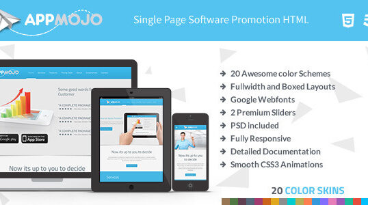 App Mojo – Software Landing Page HTML