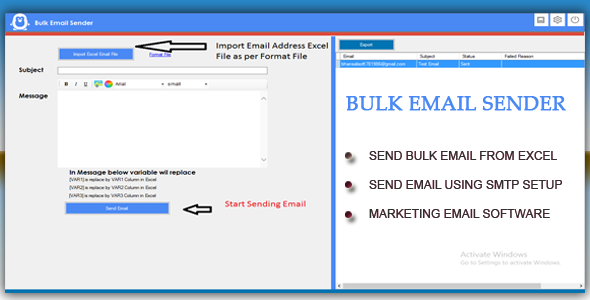 Bulk EMAIL Marketing Software  using Any SMTP