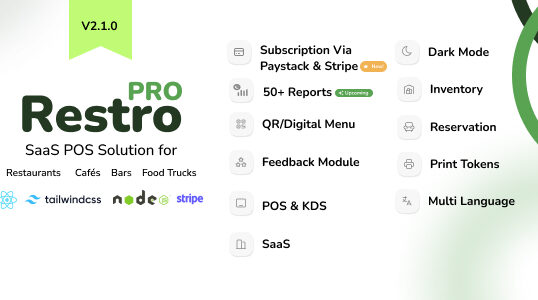 RestroPro SaaS – Restaurant POS Software React Node.js Script