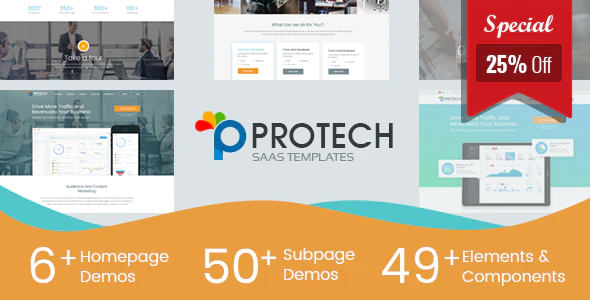 Protech SaaS –  SaaS, Software & WebApp Template