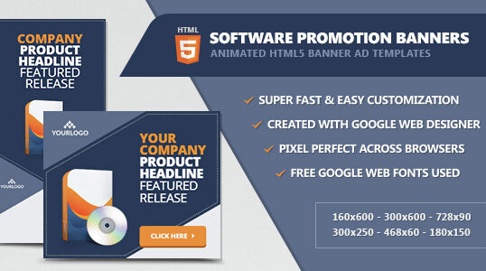 Software Promotion Banners – HTML5 Animated